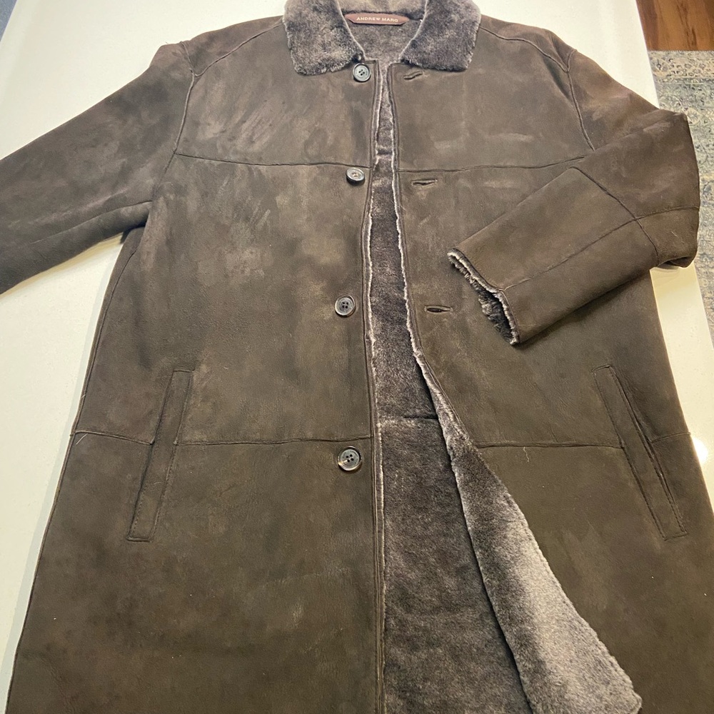 Andrew Marc Dark Brown Shearling Coat
